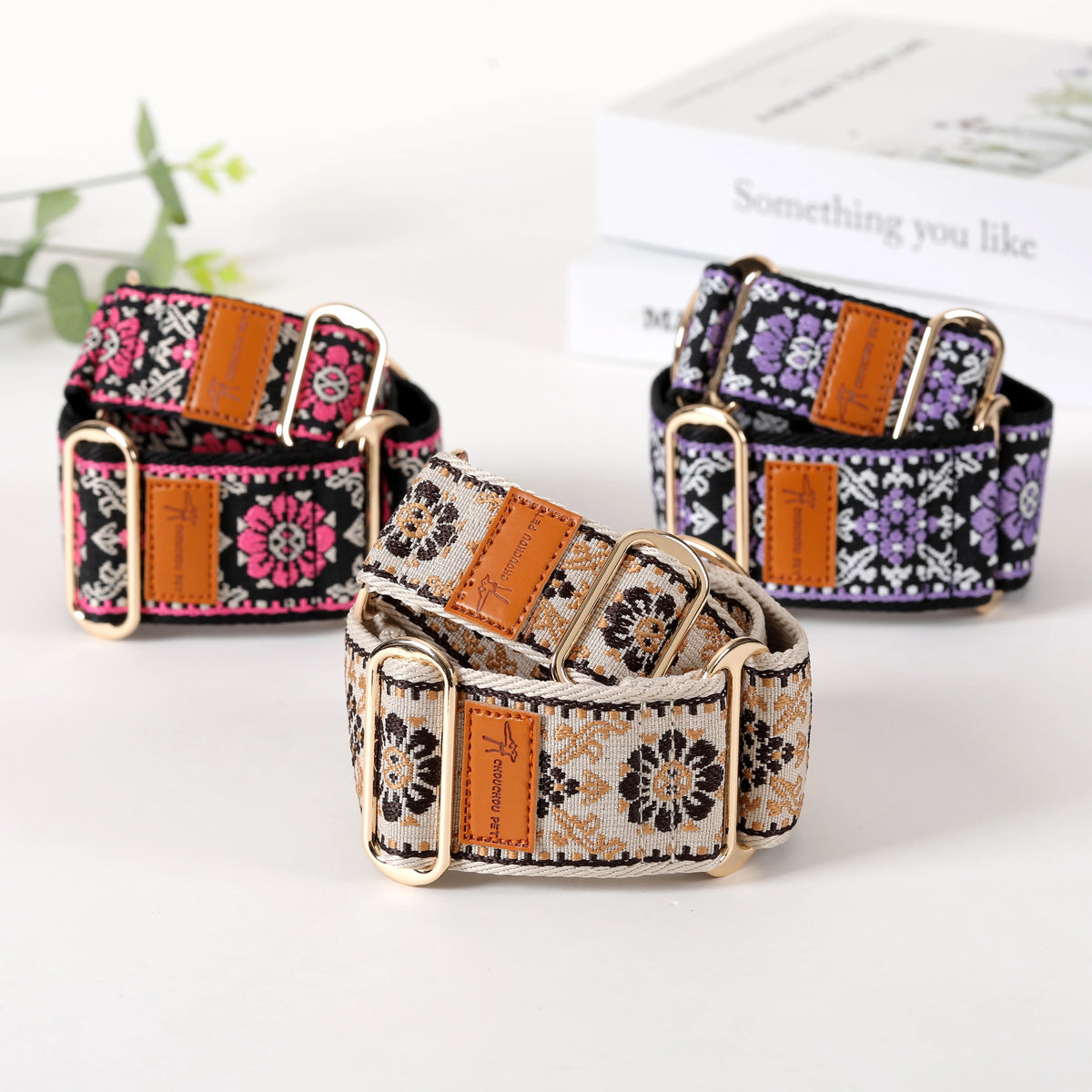 Embroidered Pet Collar Adjustable Small-Large Dog Accessories