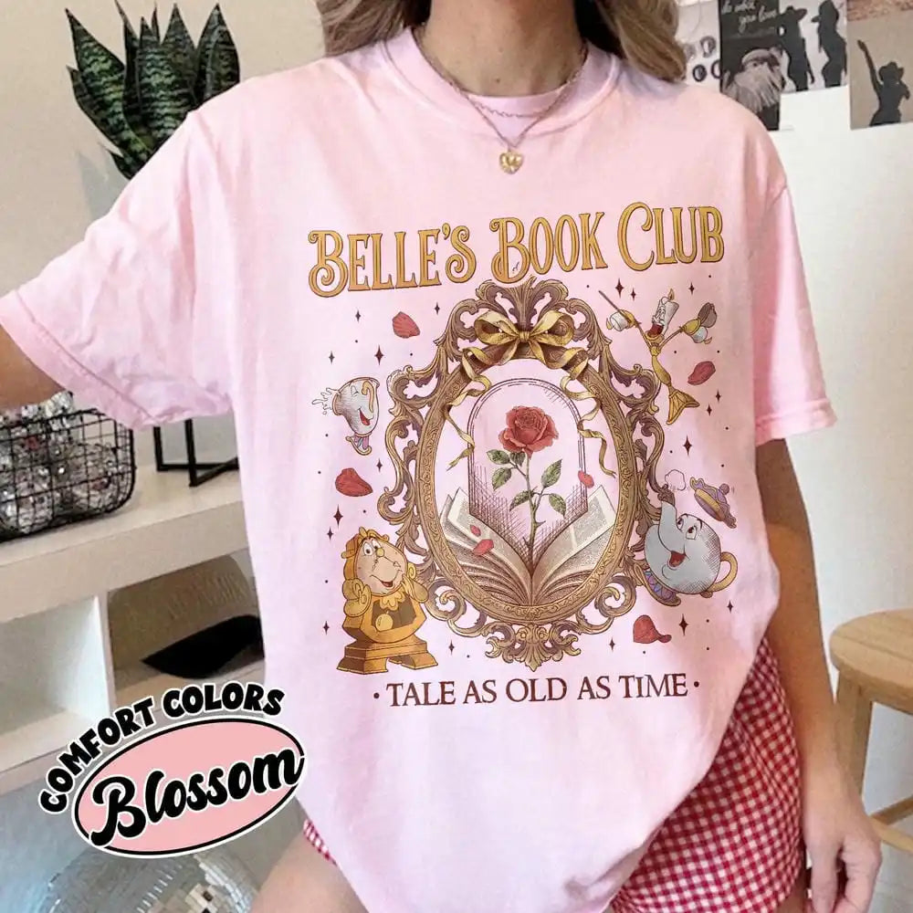 Belle’s Book Club T-Shirt Tale As Old As Time Book Lover Tee