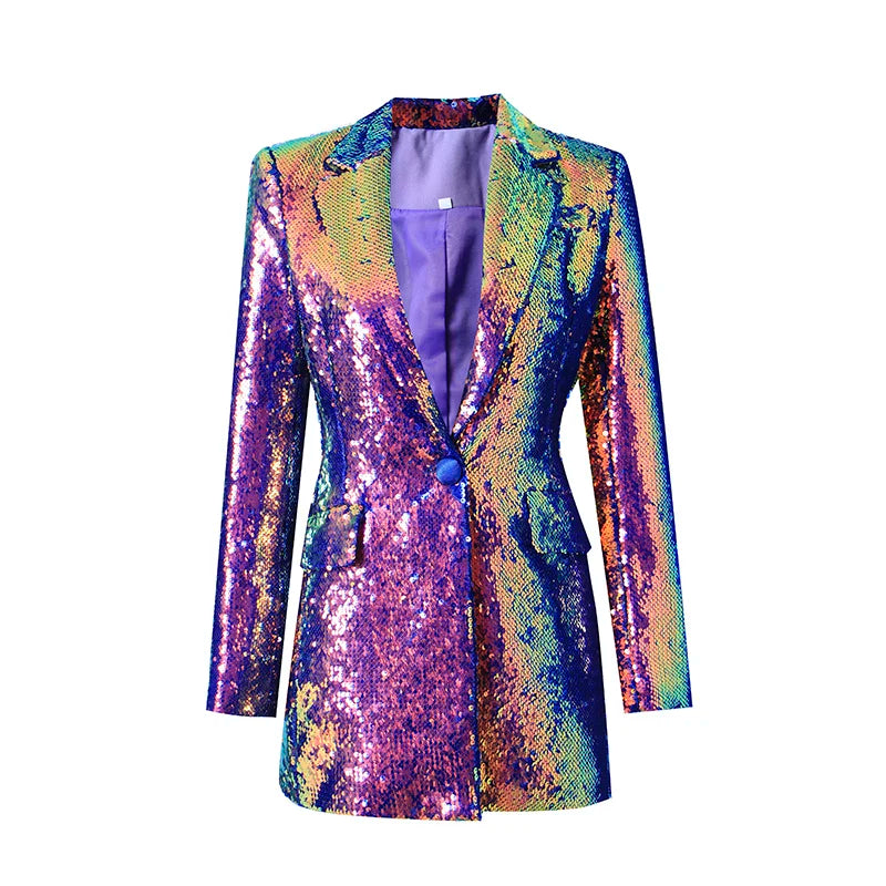 Purple Sequins Women's Blazer