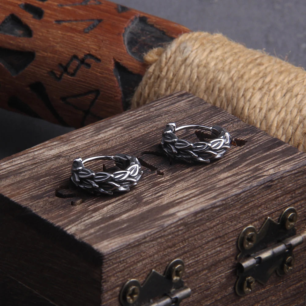 Dragon Scale Hypoallergenic Earrings for Men with Wooden Box