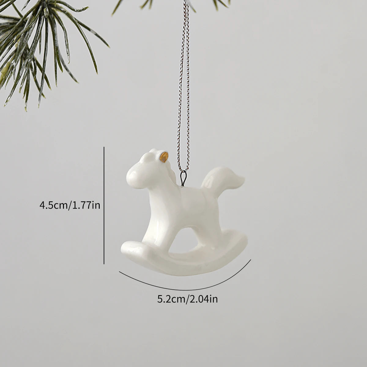 White Ceramic Christmas Tree Ornaments Snowman Reindeer Xmas Hanging Decor