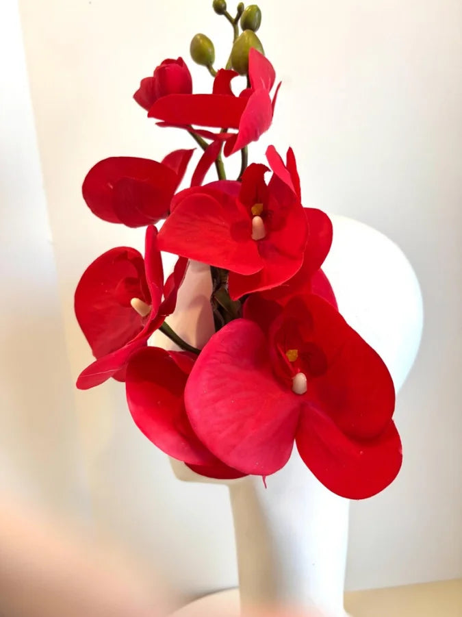 Handcrafted Large Realistic Orchid Statement Headpiece Floral Headband for Weddings Races Photoshoots