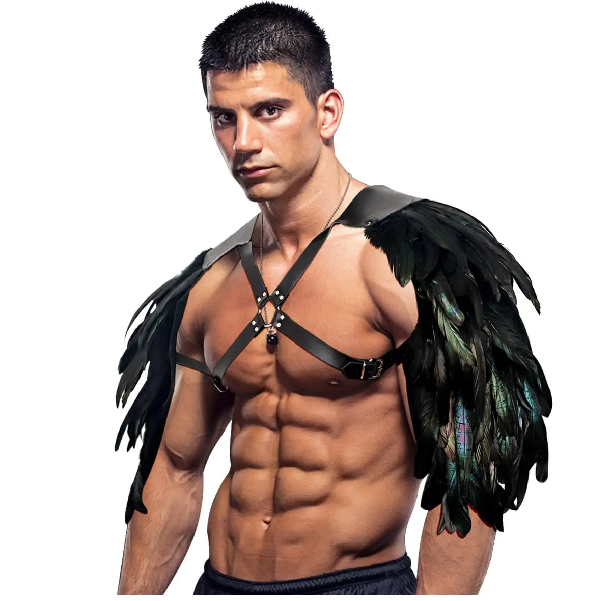 Feather Double Shoulder Armours Costume Guard Harness Halloween Cosplay