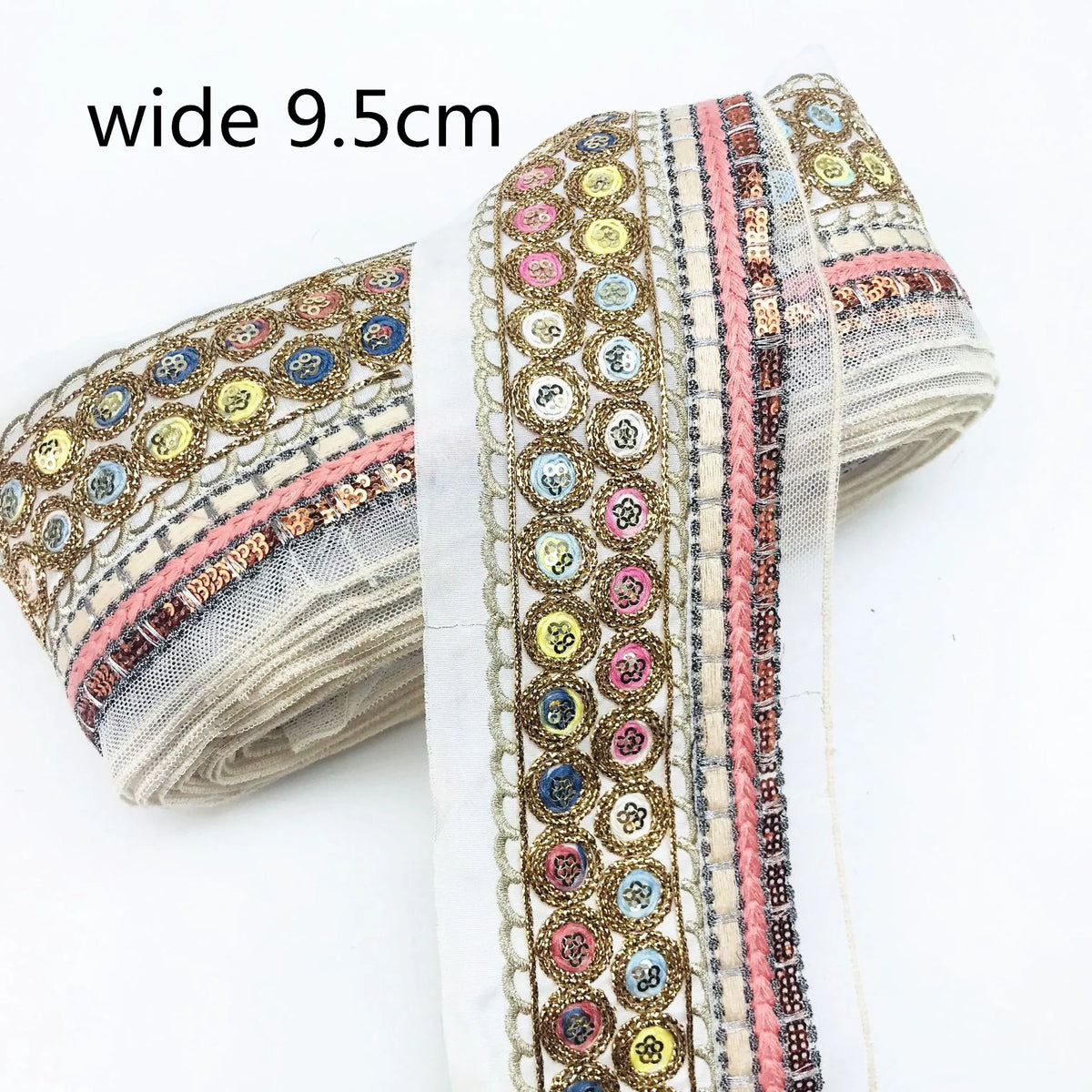 1 Yards Embroidered Rose Lace Trim Jacquard Ribbon DIY Craft Making Sewing Supplies