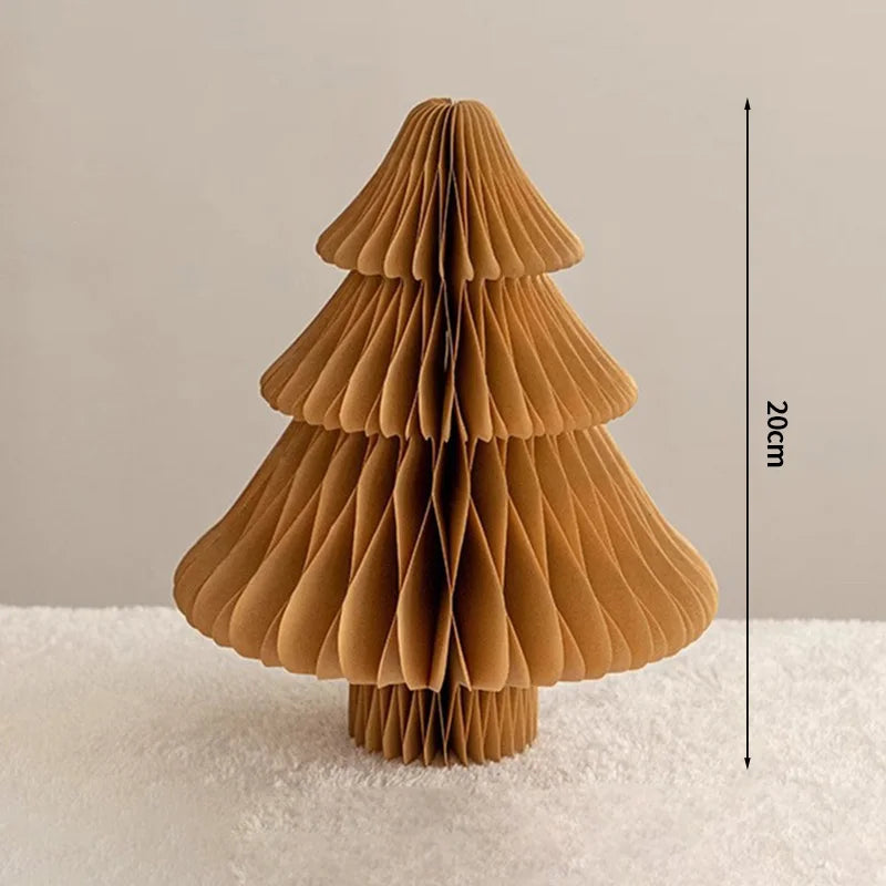Christmas Paper Honeycomb Decorations Ball Folding Christmas Tree Table 3D Ornaments