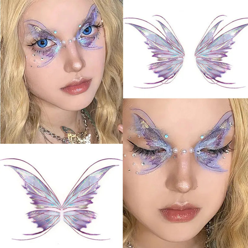 Temporary Face Tattoos Sparkly Fairy Butterfly Wings