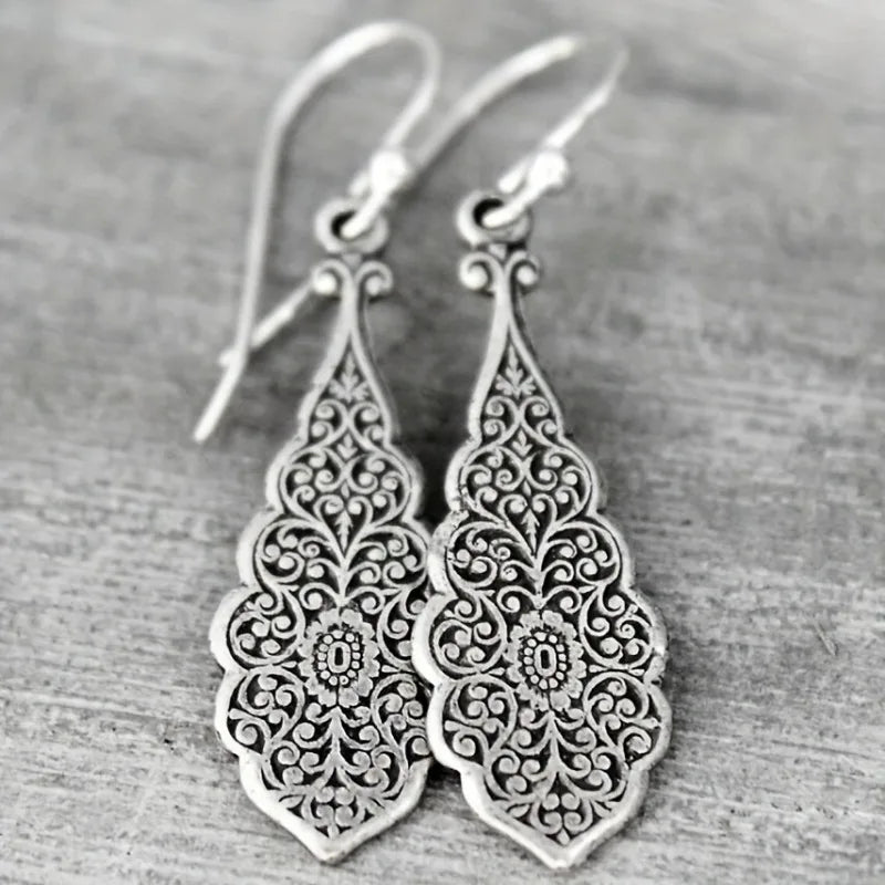 Alara's Carved Pattern Drop Earrings