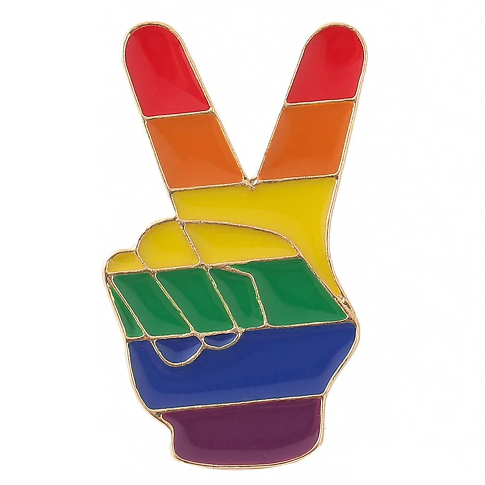 Love is Love Heart Rainbow Pride Flag Enamel Badges