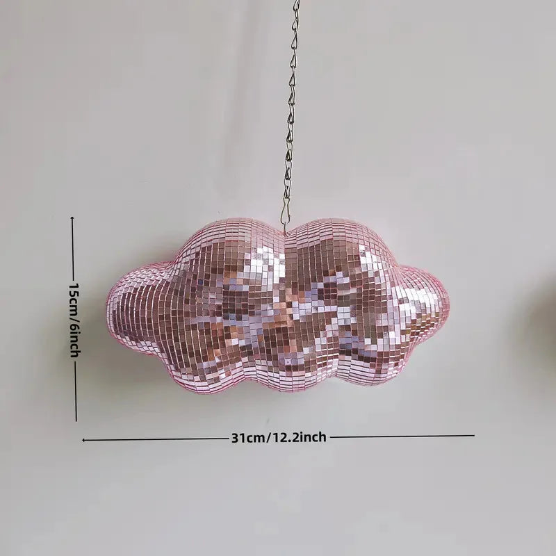 Disco Mirror Ball Cloud Ornament 70s Retro Decoration