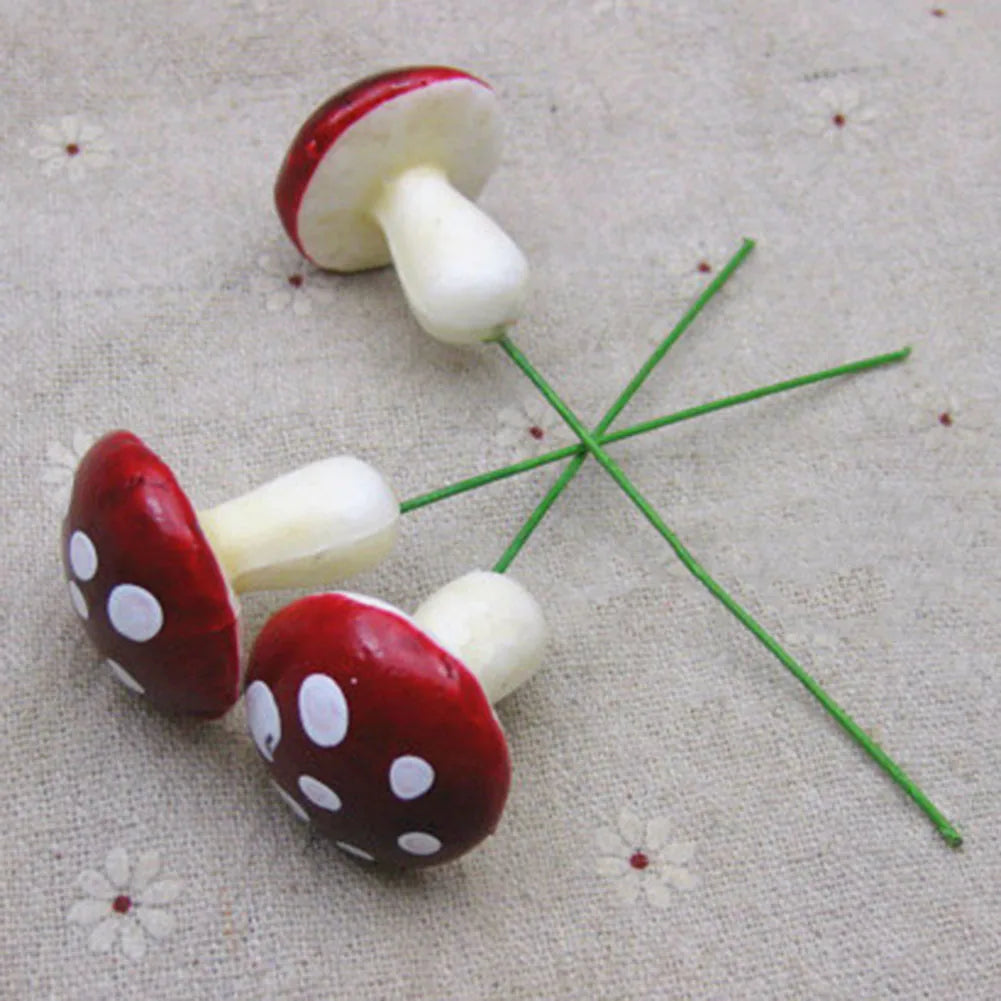 Mushroom Picks 33PCS Miniatures Artificial Foam Resin Fairy Garden Bonsai Pot Plant Decor
