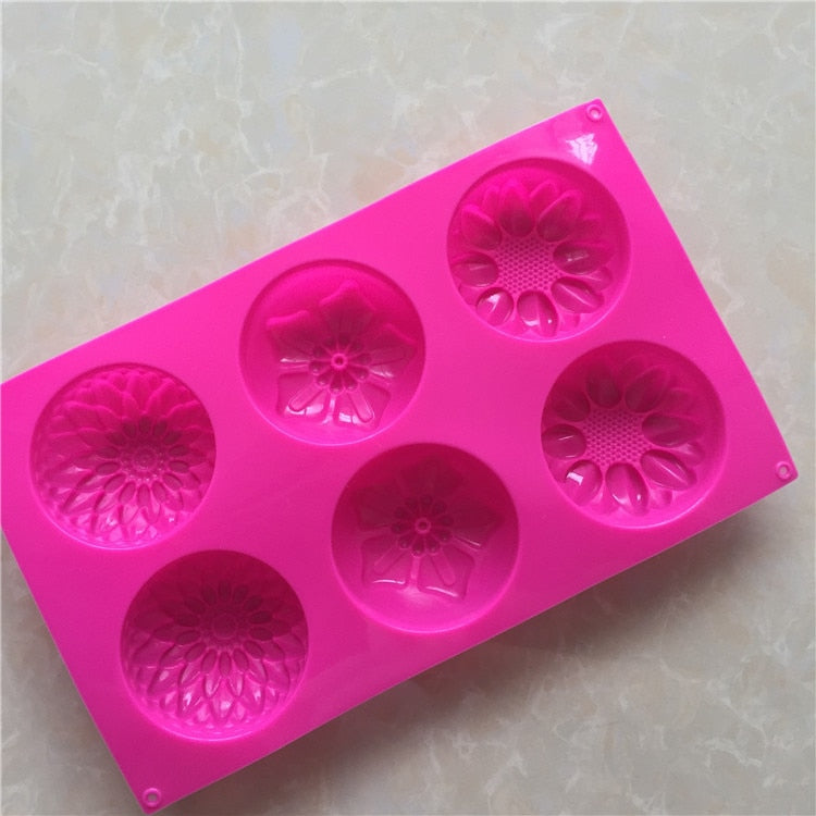 Flower Shaped Silicone Soap Mould DIY Handmade Cake Chocolate Candle Moulds