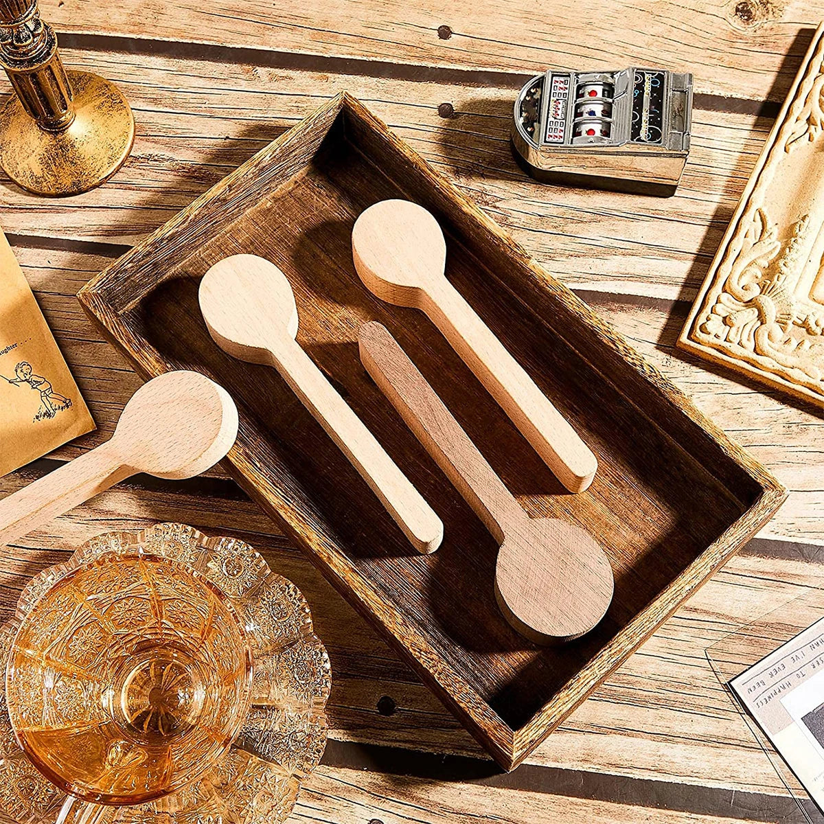 Wood Carving Spoon Blanks Carve Your Own Spoon Beech and Walnut DIY Wood Crafts Wood 5/10 PCS