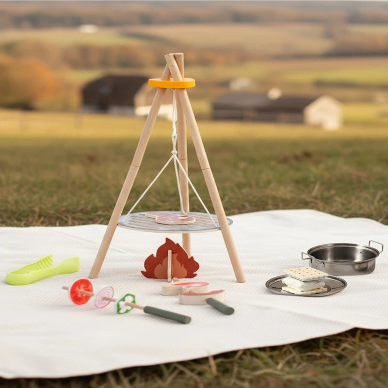 Baby Camping Barbecue Set Toy Role-Playing Camping Scene Immersive Play Gift for Children