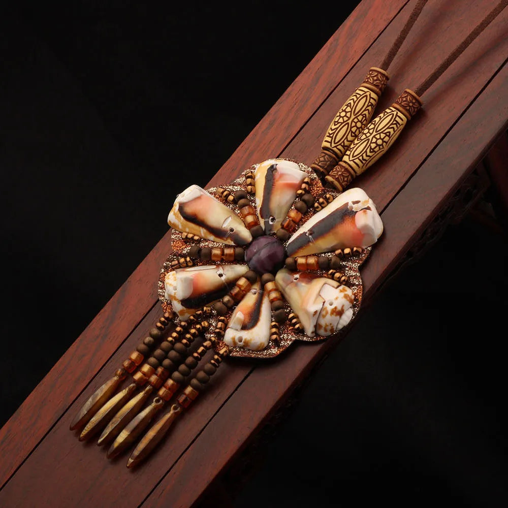 Handmade Beaded Leather Boho Necklaces
