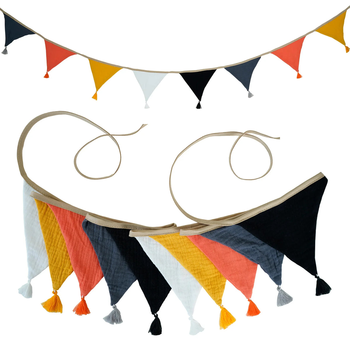 Children's Bunting 10 Triangle Flags with Tassles Party Decor Carnival Banner Garland 2.6M/8.5FT