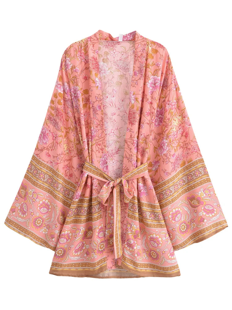 Mari's Boho Cover Up Short Kimono
