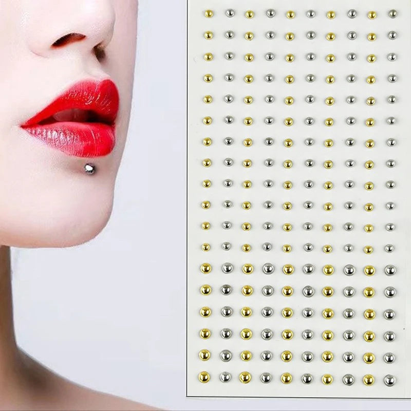 Fake Piercings Face Body Jewellery Stickers Nose Stud Self Adhesive Faux Studs