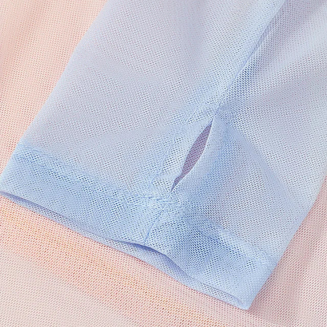 Gradient Gauze Top Dance Practice Top Thumb Finger Hole Long Sleeve Dancewear