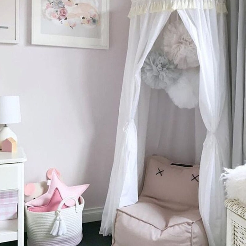Netting Pompoms Canopy Decoration Nursery Kids Room Decor