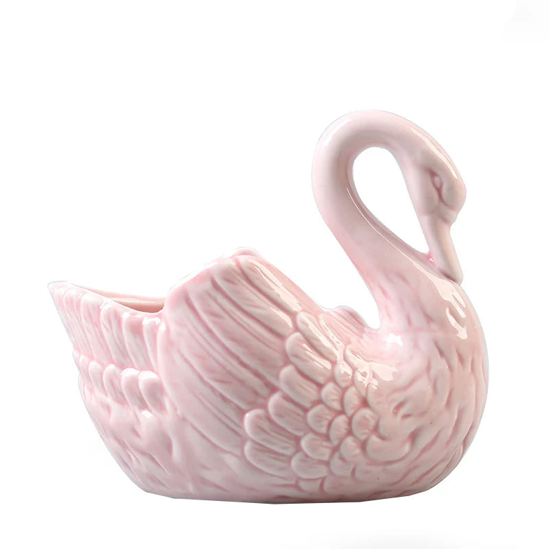 Swan Ceramic Flower Pots Home Decoration Storage Ornaments