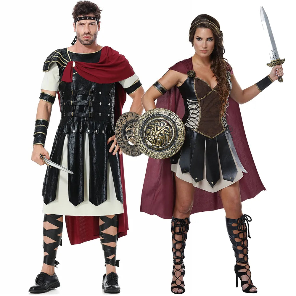 Ancient Roman Spartan Warrior Gladiator Cosplay Uniform for Women & Me ...