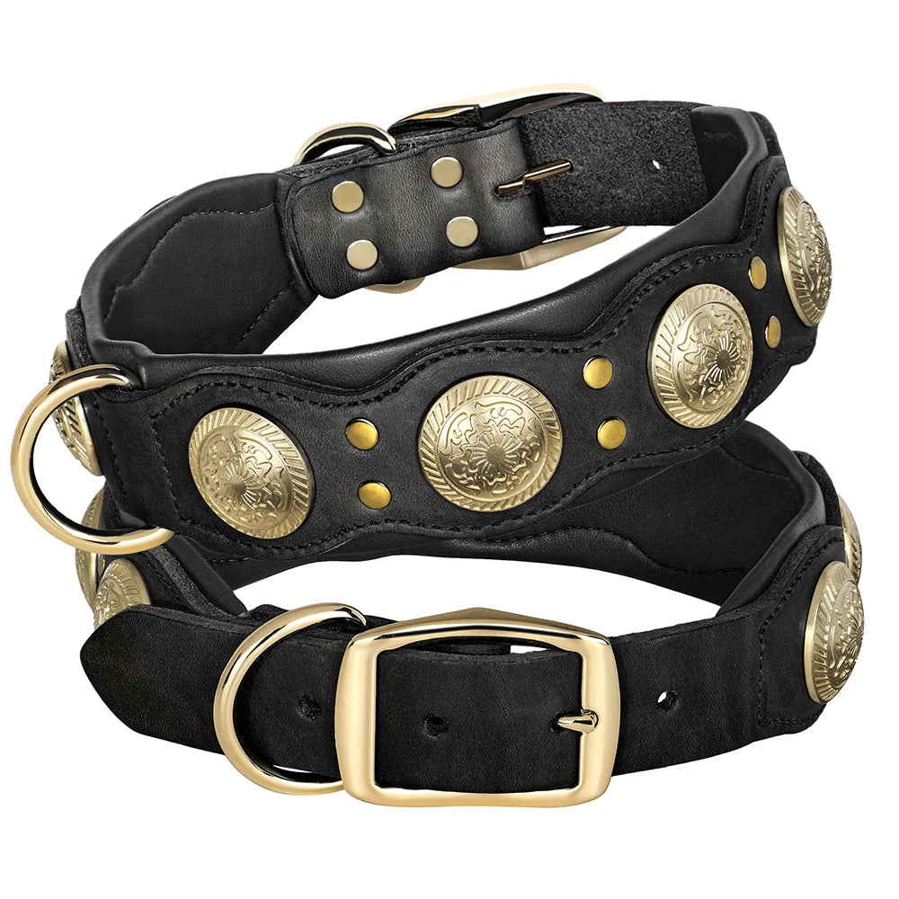 Roman's Genuine Leather Dog Collar Medieval Cosplay Pet Accessories