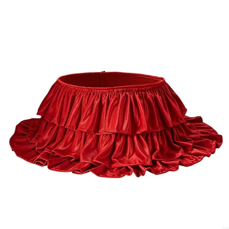 Ruffled Velvet Christmas Tree Skirt Collar Five Colours