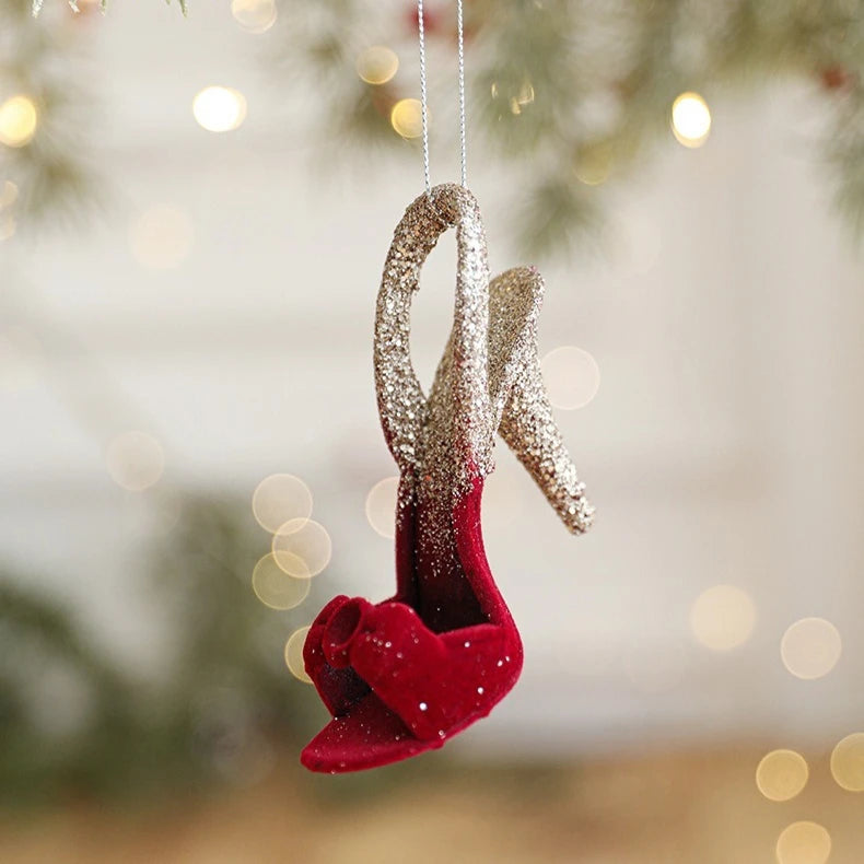 Christmas Snow Kissed Hanging Ornaments Ballet Girl Elk Swan