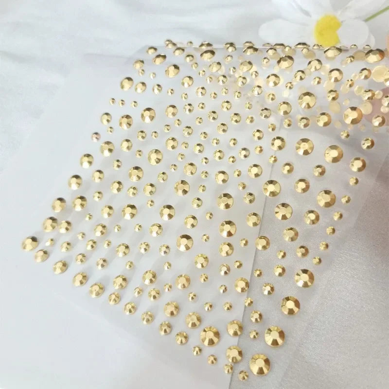 Golden Body Glittery Gem Stickers DIY Face Jewels Stickers
