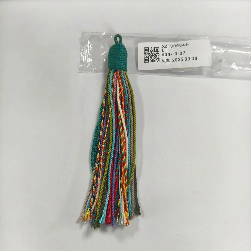 11cm Hand Twisted Cotton Thread Tibetan Style Tassel DIY Bookmark Crafts Jewellery Making Accessories Pendant DIY Car Decoration