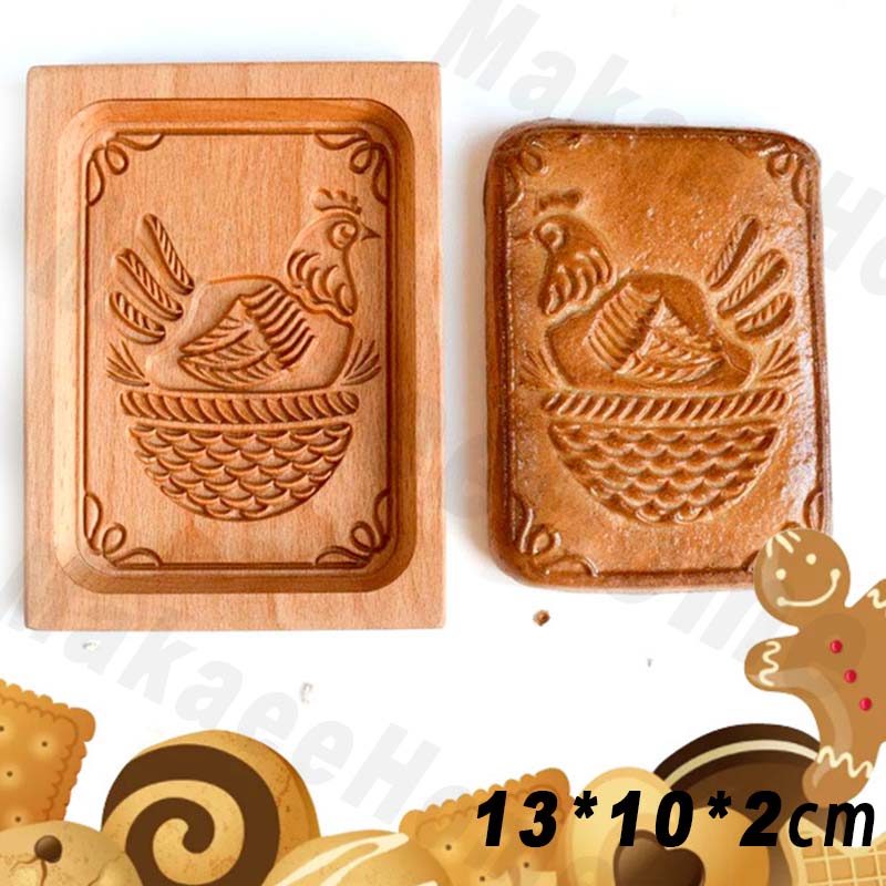 Wooden Cookie Mould Press Baking and Crafts