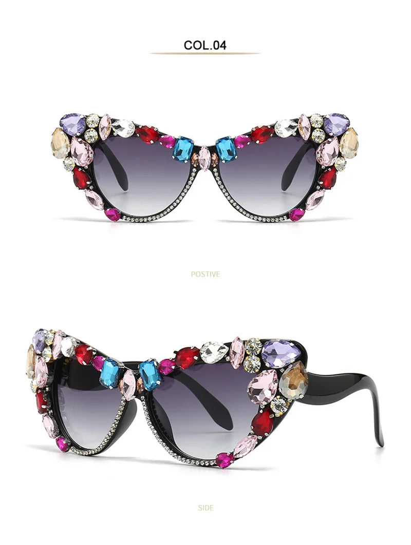 Katy's Crystal Rhinestone Cat Eye Sunglasses Funglasses UV400