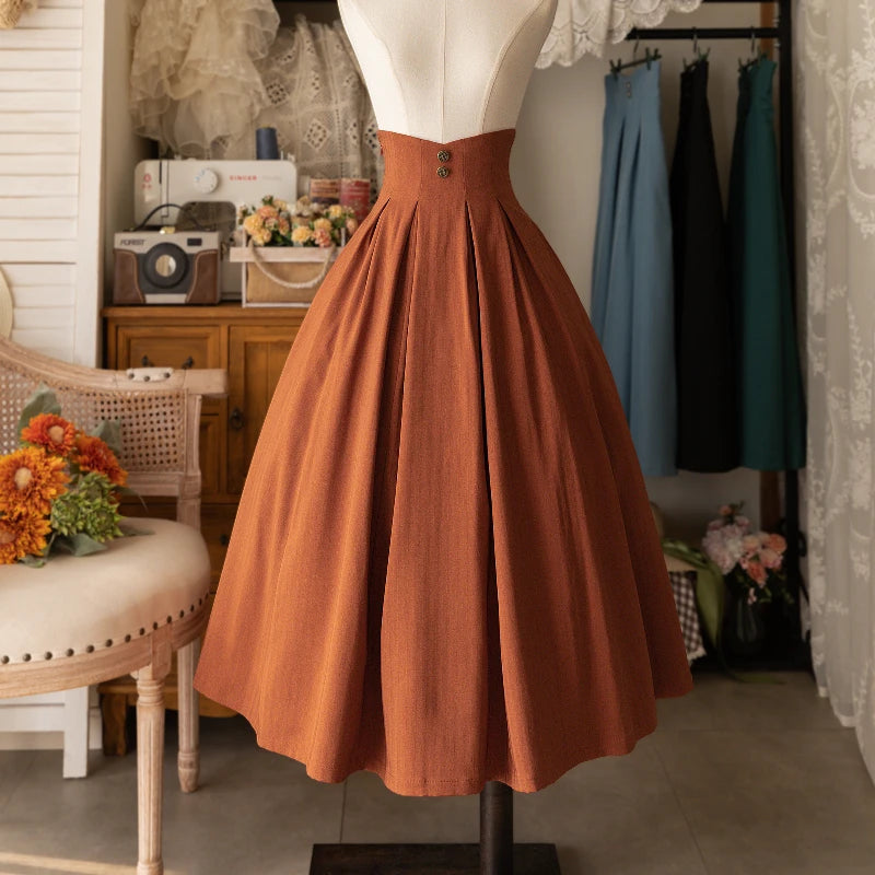 Victorian High Waist Midi Skirt