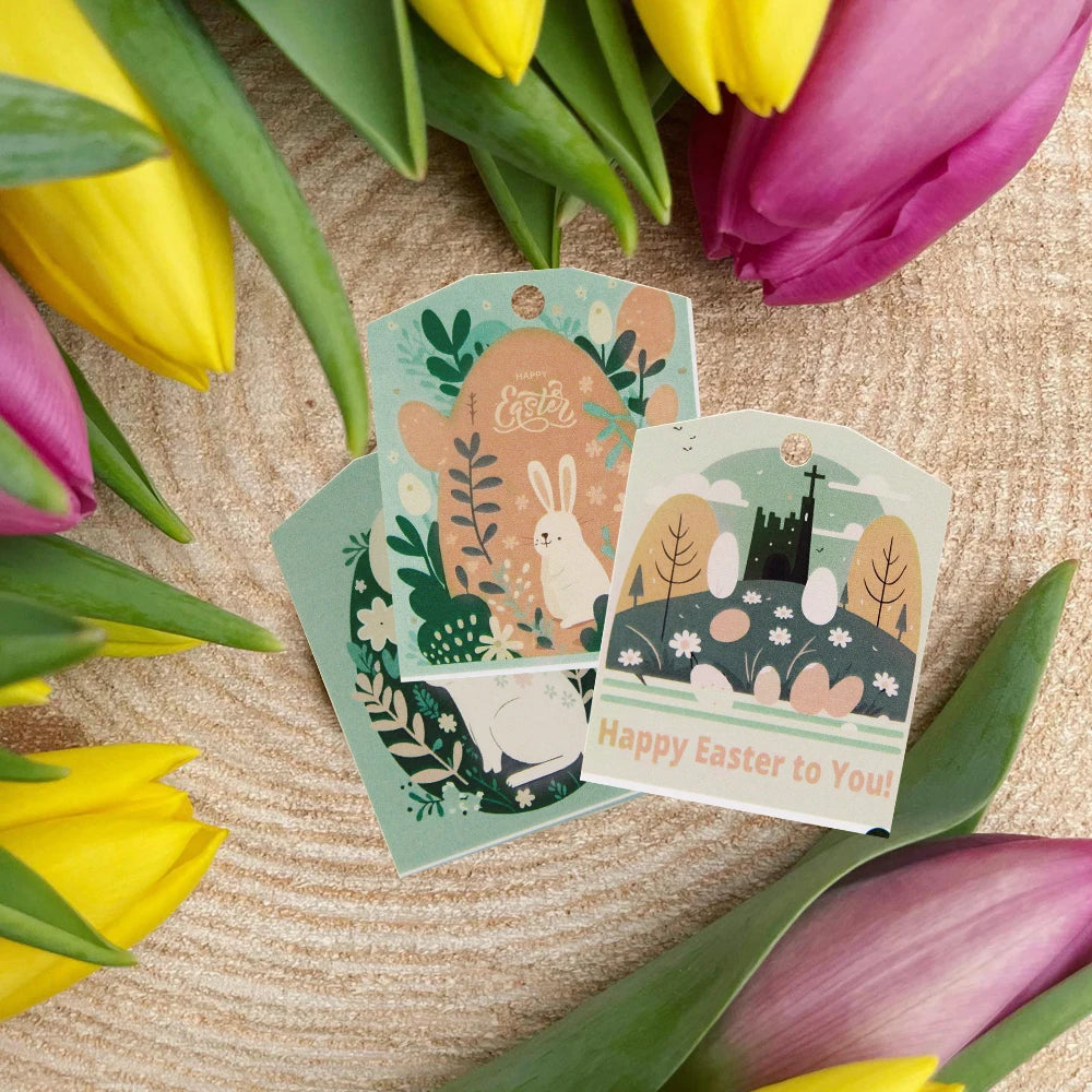 45pcs/lot Easter Bunny Hanging Tags DIY Gifts Wrapping
