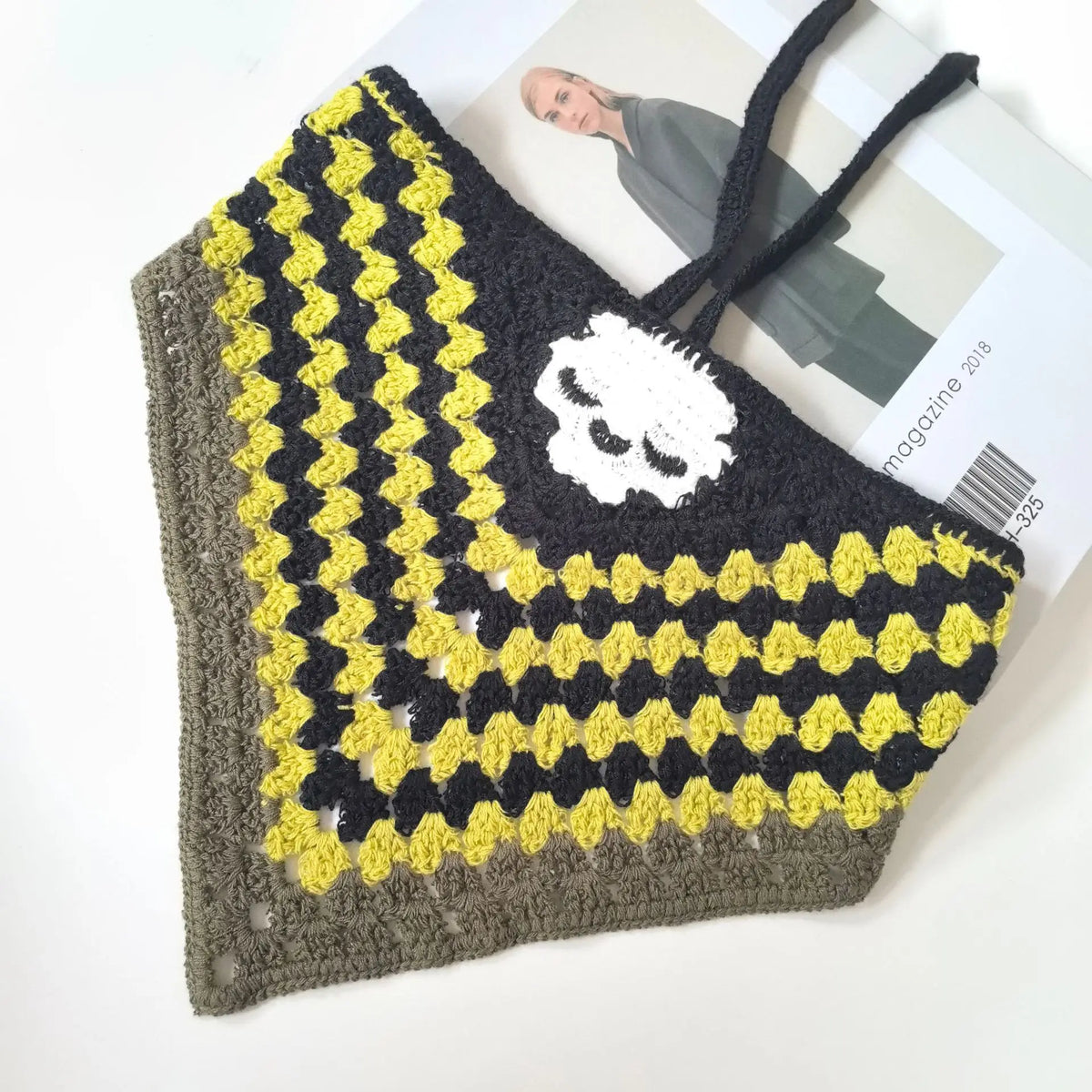 Skulls Bats Spiderwebs Halloween Crochet Headscarves Knitted Cotton Triangle Scarf