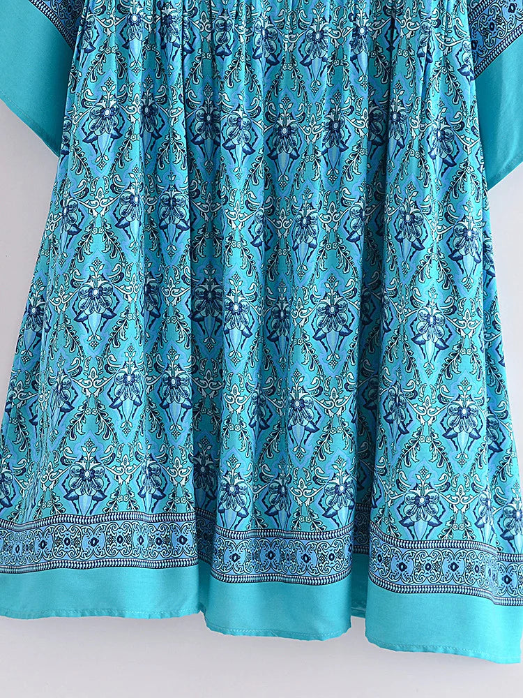 Mahleah's Boho Cotton Mini Dress Long Top