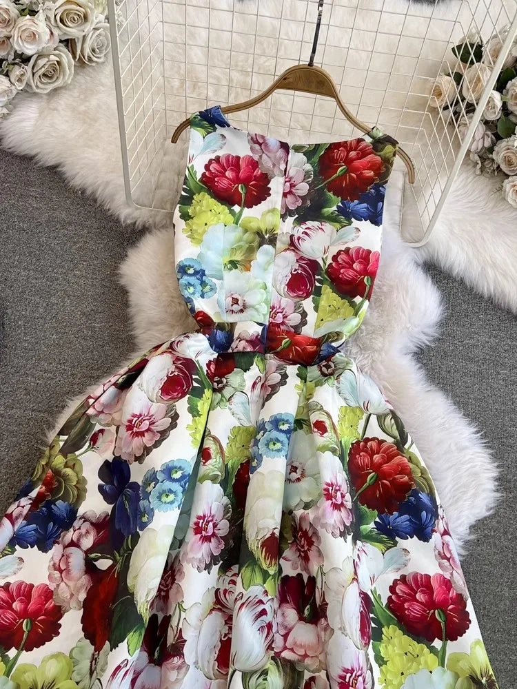 Spring Races Floral Tank Dress with Pockets