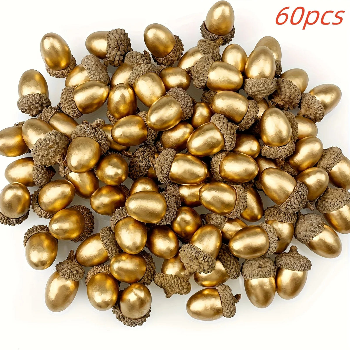 30/60pcs Golden Acorns Floral Christmas Decorations Tabletop Ornaments