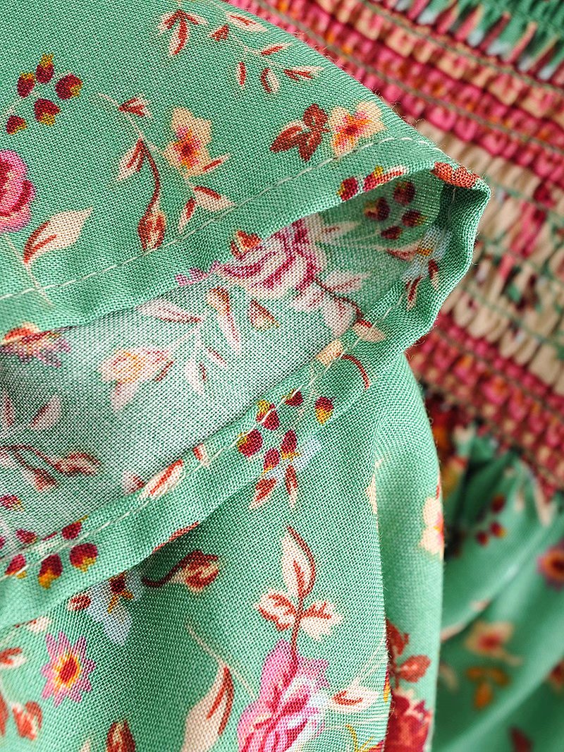 Anahita Bohemian Floral Shirred Dress
