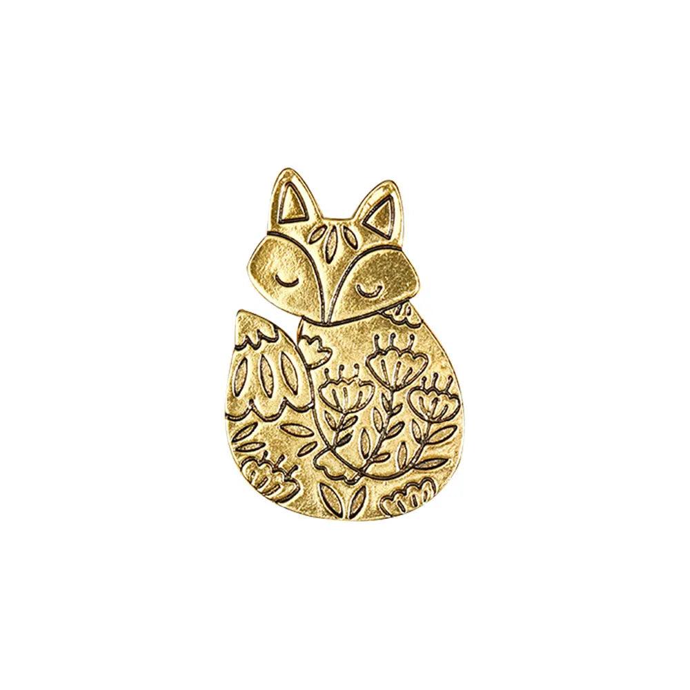 Golden Garden Animals Collection Lapel Pins Butterfly Swallow Bird Fox Cat Snake Brooches For Nature Lovers