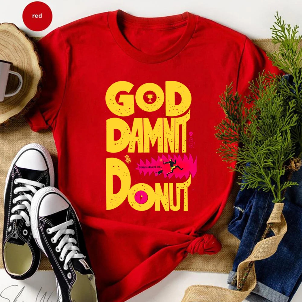 Dungeon Crawler Carl T-Shirt Goddamnit Donut Sci-Fi Book Lover Tee