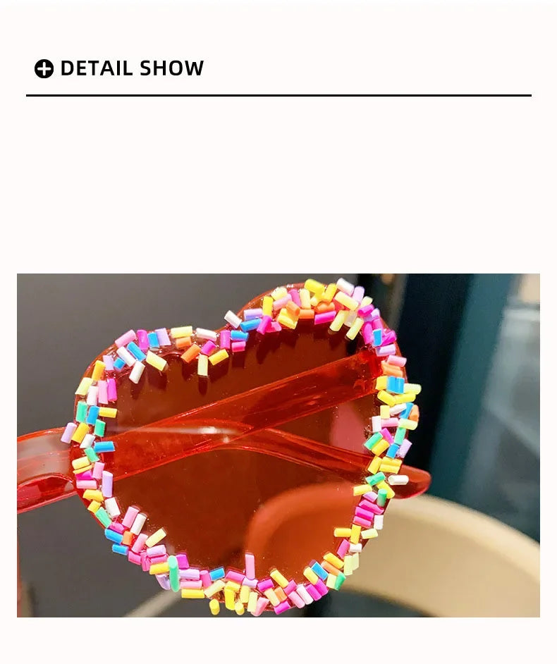 Doughnut Sprinkles Love Heart Sunglasses