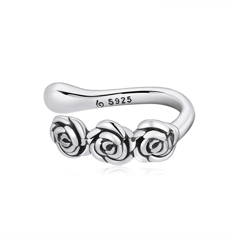 925 Sterling Silver Rose Dragonfly Ear Clips