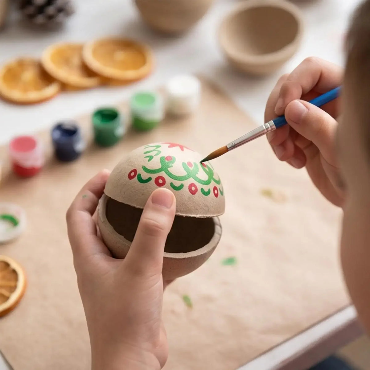 DIY Paintable Papier-mâché Balls Xmas Tree Hanging Ornaments Blank Fillable Paper Sphere