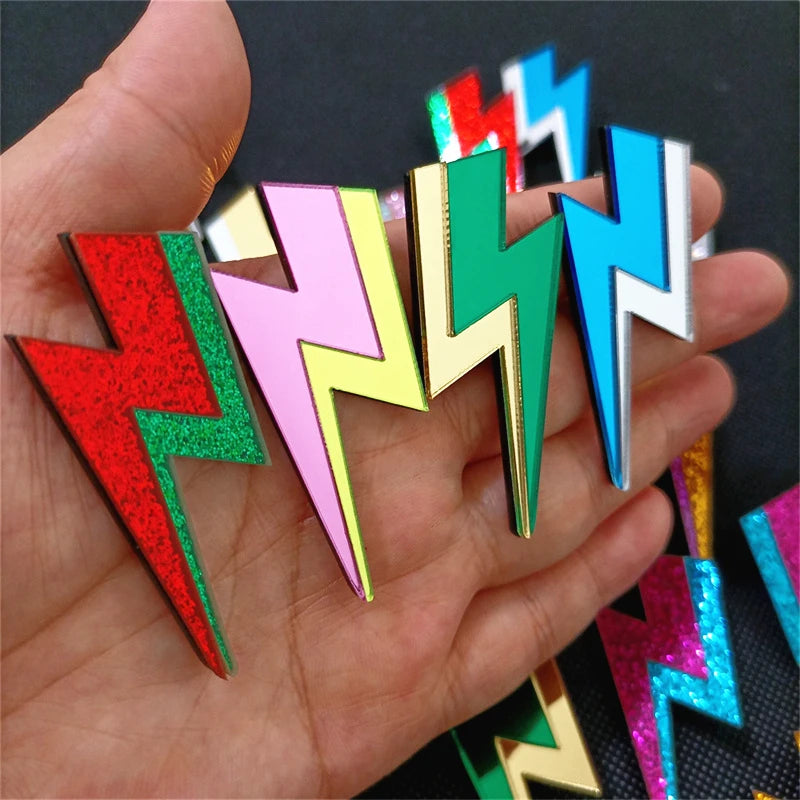 Glitter Lightning Flash Acrylic Stud Earrings