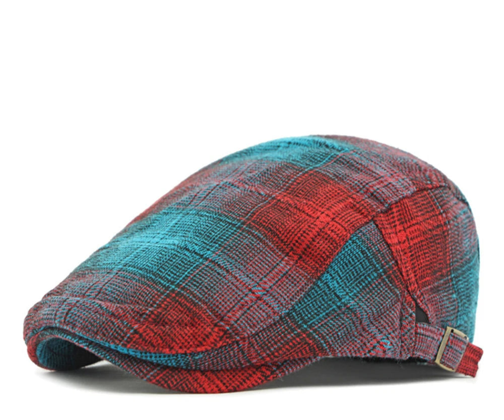 Bright Plaid Ivy Beret Caps