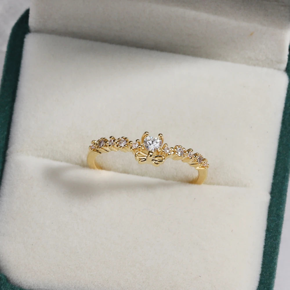Sweet and Dainty Colourful Zircon Rings Gift Idea