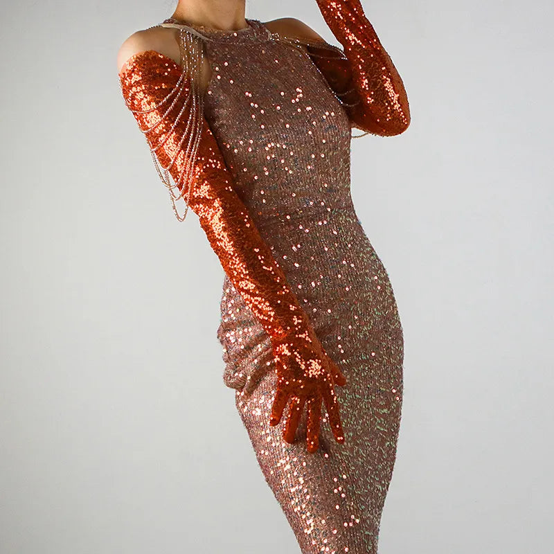 Glitter Gloves 70cm Long Gloves 26 Colours