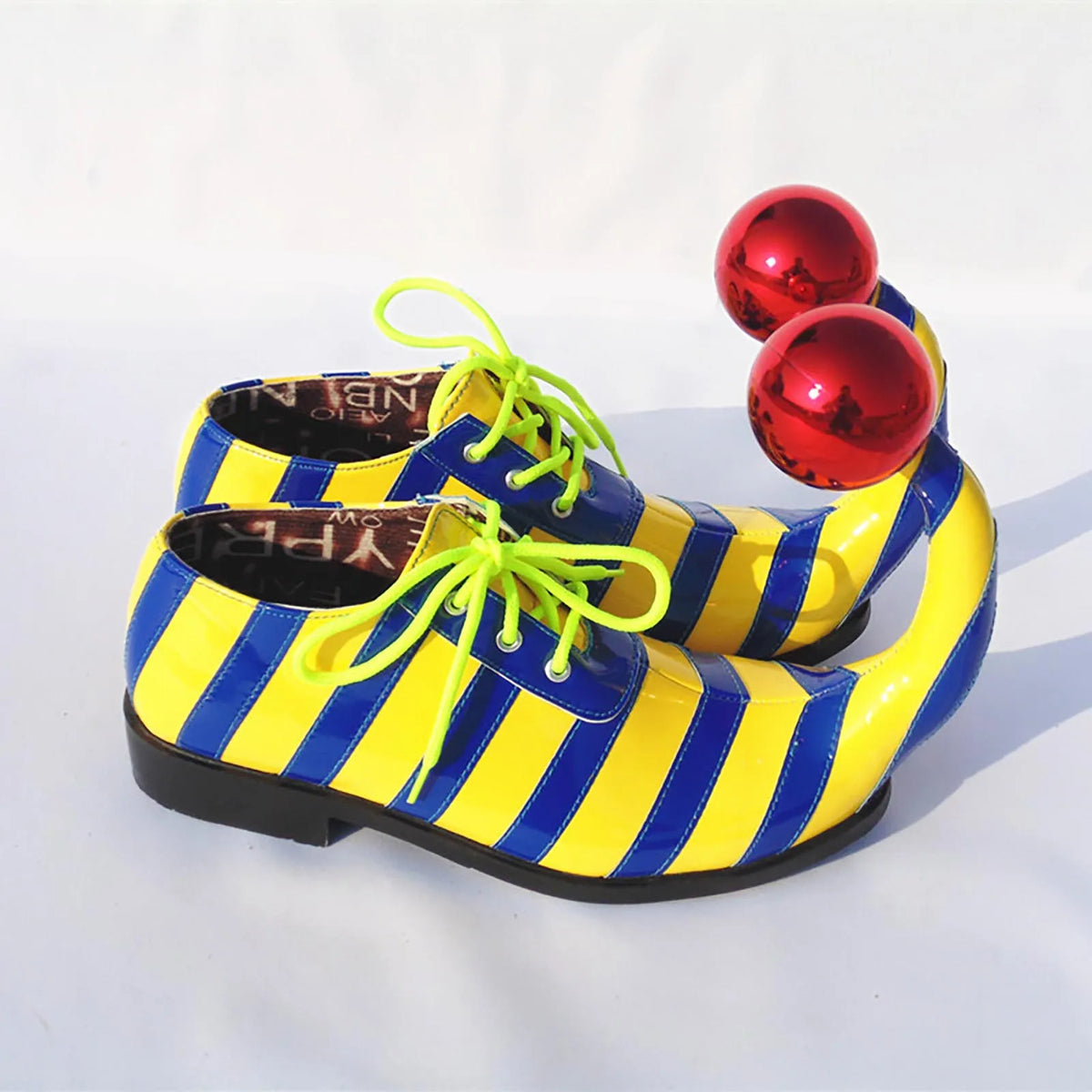 Adults Clown Shoes with Red Balls Circus Cosplay Performance Costume Accessories