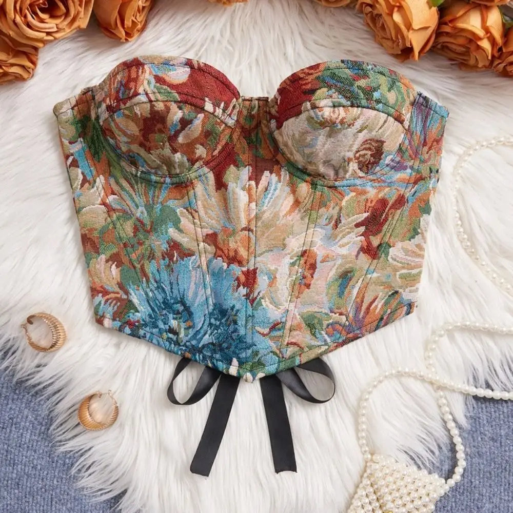 Meadow Weaver's Boned Floral Underwired Corset
